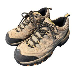 Brahma Mens Leather Mesh Hiking Shoes Size 9 Beige Black Yellow